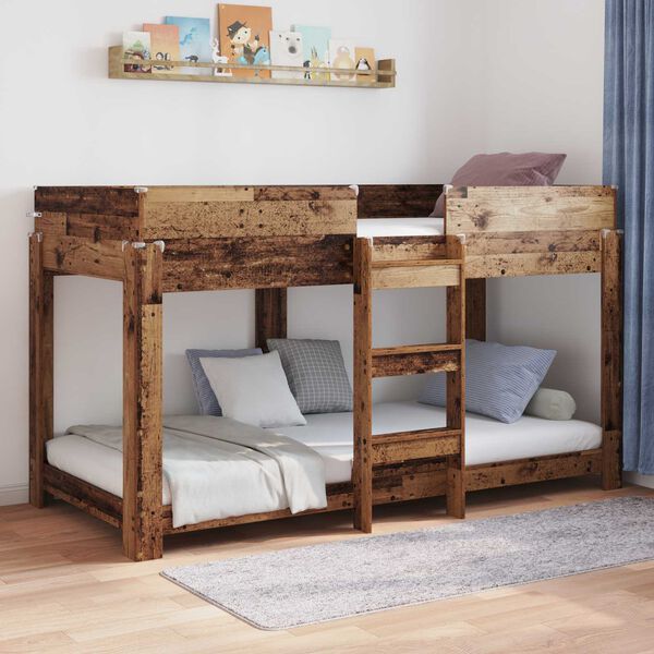 vidaXL Etagenbett f&uuml;r Kinder Altholz 100 x 190 cm Holzwerkstoff