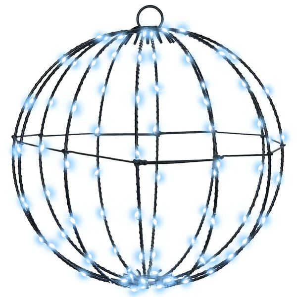 vidaXL Ball mit 96 LEDs Kaltwei&szlig; 30 cm Metall