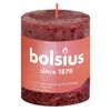 Bolsius Rustikale Stumpenkerzen Shine 4 Stk. 80x68 mm Samtrot