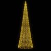 vidaXL LED-Weihnachtsbaum auf Fahnenmast, 1534 LEDs, Warmweiß, 500 cm
