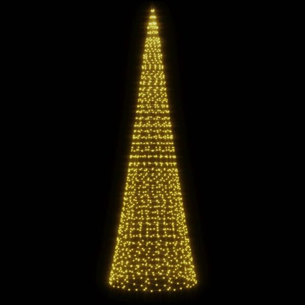 vidaXL LED-Weihnachtsbaum auf Fahnenmast, 1534 LEDs, Warmweiß, 500 cm