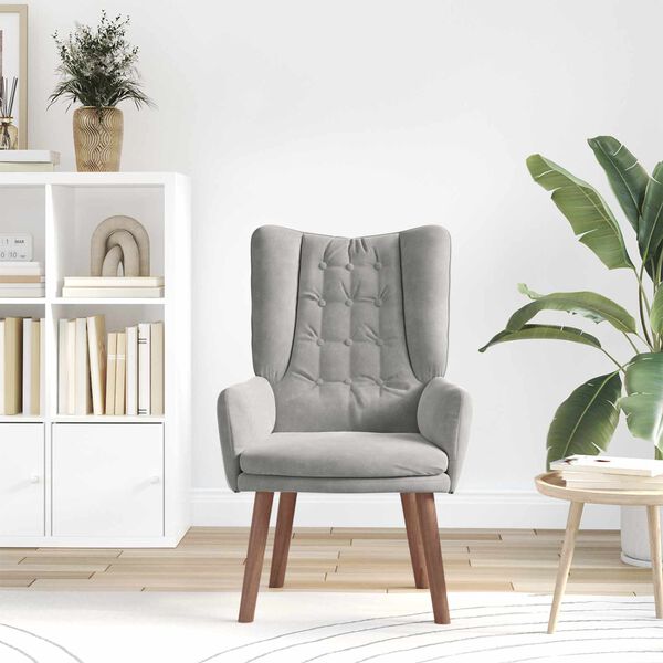 vidaXL Sessel Hellgrau 63 x 67 x 94 cm Samt