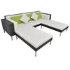 vidaXL 4-tlg. Garten-Lounge-Set mit Auflagen Poly Rattan Schwarz