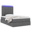 vidaXL Bett mit Stauraum und LED Dunkelgrau 120 x 200 cm Polyester