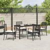 vidaXL Garten Essgruppe 5 pcs Schwarz Poly-Rattan