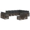 vidaXL Gartensofa-set 12 pcs Grau Poly-Rattan