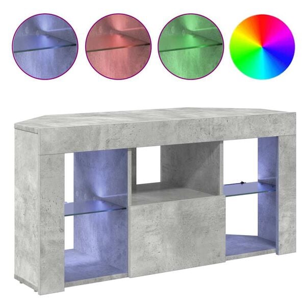 vidaXL Eck-LED-TV-Schrank Beton Grau 100 x 40 x 50 cm Holzwerkstoff