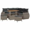 vidaXL Gartensofa-set mit Kissen mit Speicher 8 pcs Grau Poly-Rattan