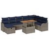 vidaXL Gartensofa-set 9 stk. Grau Poly-Rattan