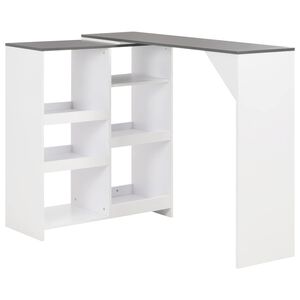 vidaXL Bartisch mit Beweglichem Regal Wei&szlig; 138x39x110 cm