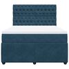 vidaXL Boxspringbett mit Matratze Blau 160x200 cm Samt