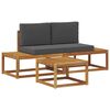 vidaXL Outdoor-Sofagarnitur 3 stk. Natur
