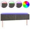 vidaXL LED Kopfteil Dunkelgrau 163x16x78/88 cm Samt