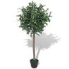vidaXL K&uuml;nstlicher Lorbeerbaum mit Topf 120 cm Gr&uuml;n
