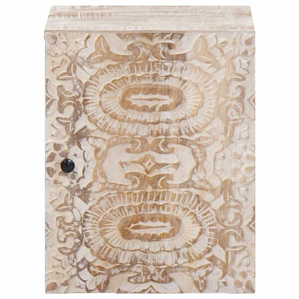 vidaXL Badezimmer H&auml;ngeschrank Wei&szlig; 38 x 33,5 x 48 cm Massivholz Mango