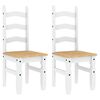 vidaXL Essst&uuml;hle 2 Stk. Corona Wei&szlig; 42x47x107 cm Massivholz Kiefer