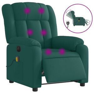 vidaXL Massagesessel Elektrisch Dunkelgr&uuml;n Stoff