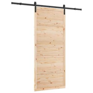 vidaXL Schiebet&uuml;r Natur 100 x 208 cm Massives Kiefernholz