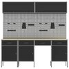 vidaXL Arbeitsschrankset mit Schubladen mit Speicher 10 pcs Schwarz