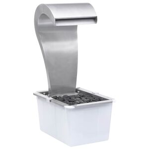 vidaXL Garten-Wasserfall Silbern 34x49x82 cm Edelstahl