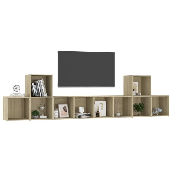 vidaXL 5-tlg. TV-Schrank-Set Sonoma-Eiche Holzwerkstoff