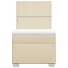 vidaXL Boxspringbett mit Matratze Creme 100x200 cm Stoff