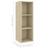 vidaXL TV-Wandschrank Sonoma-Eiche 37x37x107 cm Holzwerkstoff