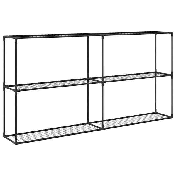 vidaXL 3-st&ouml;ckiger Pflanzenst&auml;nder Schwarz 200 x 32 x 104 cm Stahl