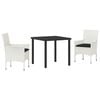 vidaXL Garten Essgruppe 3 stk. Wei&szlig; Poly-Rattan