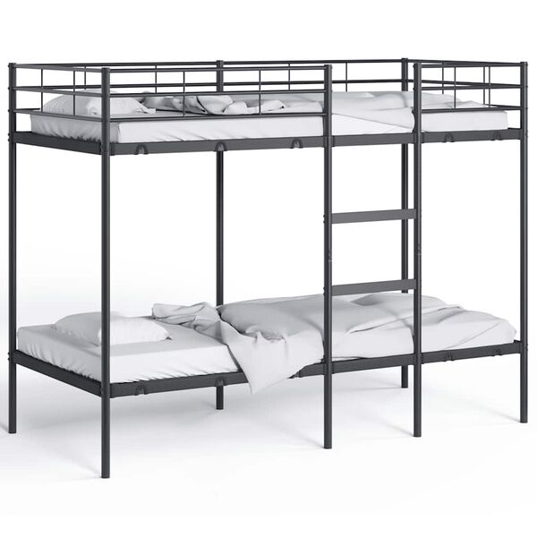 vidaXL Etagenbett ohne Matratze Schwarz 100x190 cm Stahl