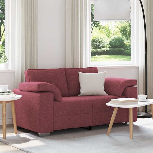 vidaXL Sofa 120cm Weinrot Stoff