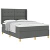 vidaXL Boxspringbett mit Matratze Dunkelgrau 140 x 200 cm Stoff