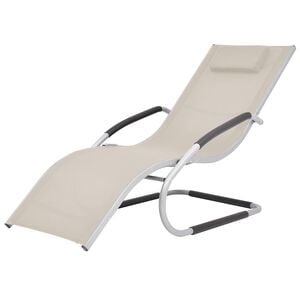 vidaXL Sonnenliege mit Kissen Aluminium und Textilene Creme