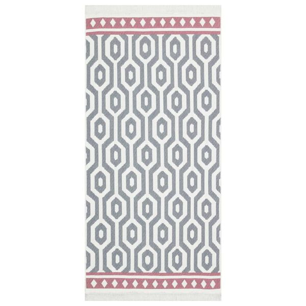 vidaXL Teppich Grau 100x200 cm Baumwolle