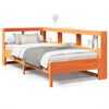 vidaXL Massivholzbett mit Regal ohne Matratze Wachsbraun 100x200 cm