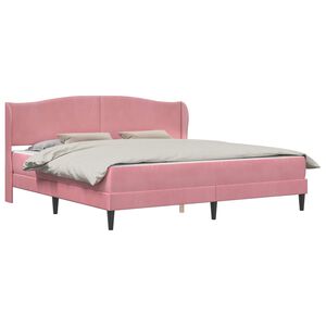 vidaXL Bettrahmen mit Kopfteil Rosa 180 x 200 cm Samt
