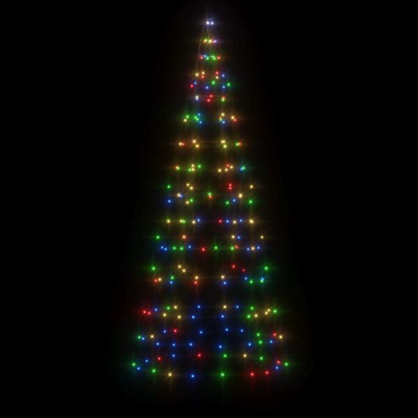 vidaXL LED-Weihnachtsbaum f&uuml;r Fahnenmast 200 LEDs Mehrfarbig 180 cm
