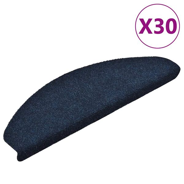 vidaXL Stufenmatten Selbstklebend 30 Stk. 65x21x4 cm Marineblau Halbrund Gro&szlig;
