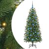 vidaXL K&uuml;nstlicher Weihnachtsbaum mit 150 LEDs Gr&uuml;n 150 cm PE und PVC