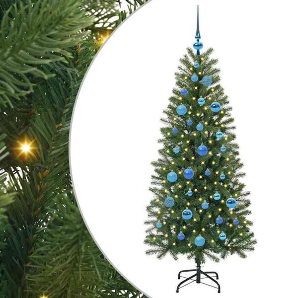 vidaXL K&uuml;nstlicher Weihnachtsbaum mit 150 LEDs Gr&uuml;n 150 cm PE und PVC