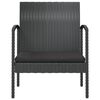 vidaXL 16-tlg. Garten-Lounge-Set mit Auflagen Poly Rattan Schwarz