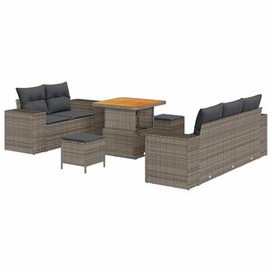 vidaXL Gartensofa-set 8 pcs Grau Poly-Rattan