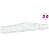 vidaXL Gabionen mit Hochbogen 8 Stk. 400x50x40/60cm Verzinktes Eisen