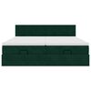 vidaXL Ottoman-Bett mit Matratzen & LEDs Dunkelgr&uuml;n 200x200 cm Samt
