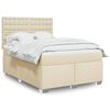 vidaXL Boxspringbett mit Matratze Creme 140x200 cm Stoff