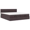 vidaXL Ottoman-Bett mit Matratzen & LEDs Dunkelbraun 180x200 cm Stoff