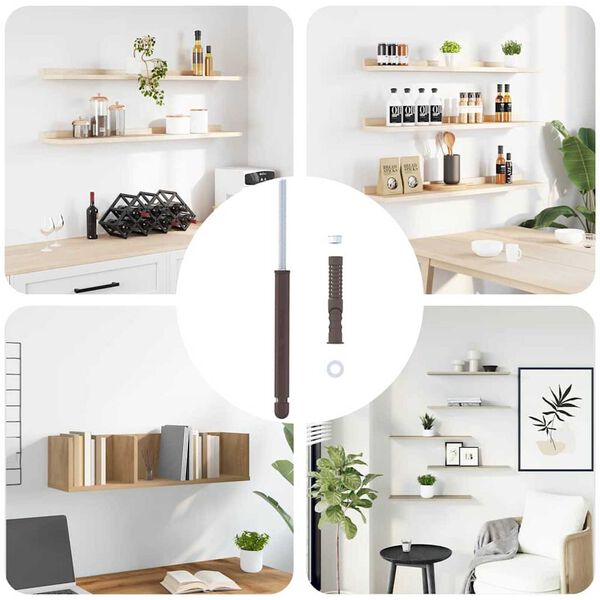 vidaXL Schwebende Regaltr&auml;ger 12 pcs Beige &Oslash;12 x 190 mm Stahl