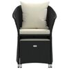 vidaXL 2-tlg. Garten-Lounge-Set mit Kissen Schwarz Poly Rattan