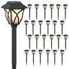 vidaXL Au&szlig;en Solarlichter mit Erdnagel 24 stk. Warmes Wei&szlig; 42 cm PP
