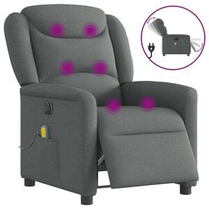 vidaXL Massagesessel Elektrisch Dunkelgrau Stoff
